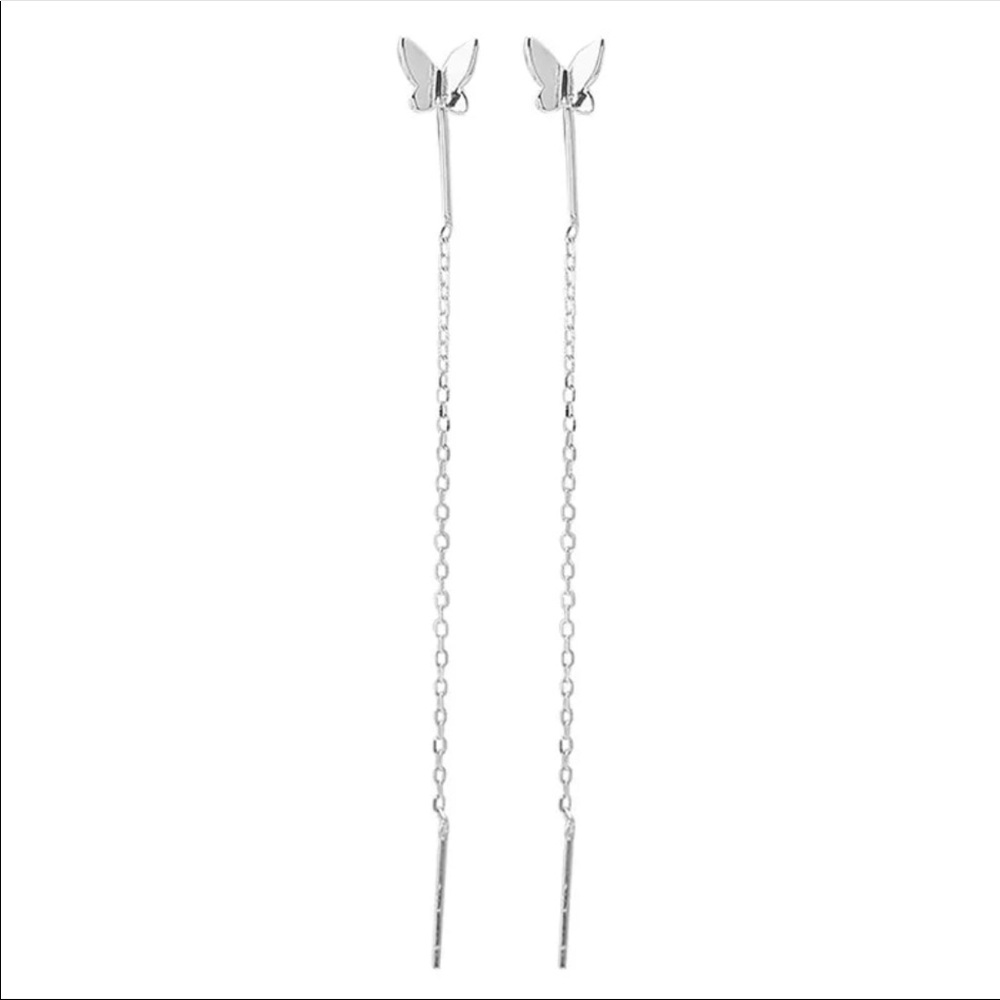 Julissa • Dainty Butterfly Threader Earrings - Picture 2 of 3